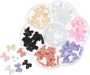 FRCOLOR 7Grids Nail Pearl Decorations Bow Pearl Manicure Charms for Women Delicate Nail Art Gems for Special Occasions Easy to Use Nail Decorations
