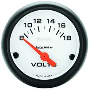 Auto Meter Phantom Series Voltmeter Gauge 2-1/16" Short Sweep 8-18 volts AU5791