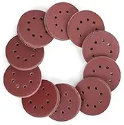 WORKPRO 150-piece Sanding Discs – 125mm/5 Inch 8 Holes Sandpaper Set 10 Different Grades Including 60, 80, 100, 120, 150, 180, 240, 320, 400, 600 Grits Round Sandpaper for Random Orbital Sander
