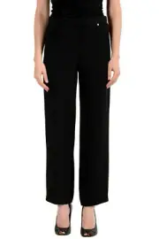 Versace Women's Black Flat Front Pants US S IT 40