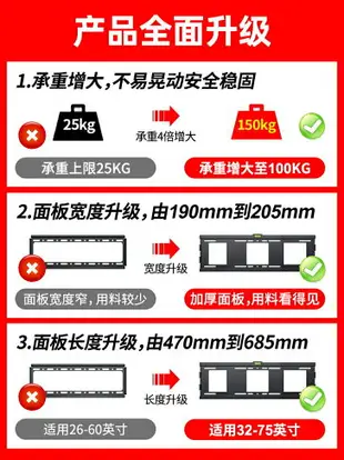 適用于東芝電視機掛架壁掛支架32/43/50/55/65/70/75寸通用掛墻架