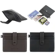 Mens Slim Wallet Minimalist Thin Front Pocket Leather Credit Card Holder Travel