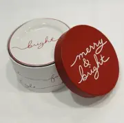 SET OF 8 Pottery Barn MERRY AND BRIGHT APPETIZER PLATES Red White