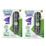 2x Nicorette Quickmist SmartTrack mouthspray fast craving relief 150 sprays
