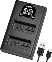 DSTE LP-E8 Battery USB Dual Quick Charger with LCD Display Compatible for Canon EOS 550D, 600D, 650D, 700D, Kiss X4, Kiss X5, Kiss X6i, Kiss X7i, Rebel T2i, T3i, T4i, T5i