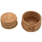 6Pcs/ Drink Coasters Set For Kungfu Tea Accessories Round Tableware4269