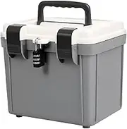 Lockable Storage Box,Large Capacity Document Safe Container with Combination Lock - Organizer File Password Portable Locking Medicine Tool for Home Office Work Traveling
