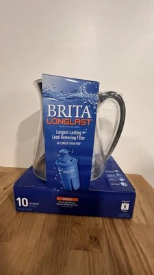 Brita New Sealed Large 10-Cup Water Filter Pitcher With Filter