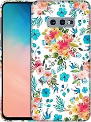 for Samsung Galaxy S10e, Samsung Galaxy S10e Case - Floral Pink Teal Watercolor Pattern Printed Slim & Sleek Cute Plastic Protective Designer Back Phone Case/Cover for Galaxy S10e