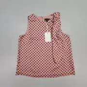 Ted Baker Womens Samant Top Pink 10 UK Polka Dot Sleeveless Satin Blouse Ted2