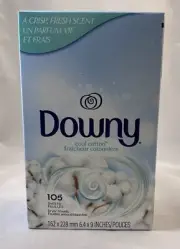 Downy Cool Cotton Fabric Softener Dryer Sheets (105 Sheets Box)
