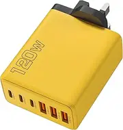 USB Wall Charger Adapter - Multiport 120W Wall Charger Phone Adapter - Compact Type-C International Wall Plug Fast Charging Charger Block for Tablets