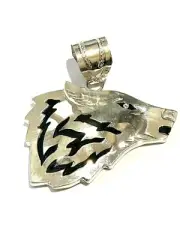 Native American Sterling Silver Handmade Navajo Wolf Pendent
