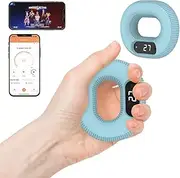 ADVWIN Hand Grip Strengthener, LED Display Finger Exerciser Grip Strength Trainer with Counter, Forearm Grip Workout with Interactive Game& Cloud Storage Data Blue/Pink