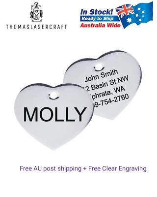 Heart Shape Custom Engraved Pet and Name ID Tags for Pets Dog Cat free shipping