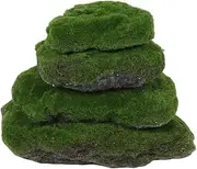 GETAJGHSD 4pcs Artificial Stone for Terrarium Green Balls for Fish Tank Fake for Potted Plants Model Grass Fake Faux Large Balls Rocks Terrarium