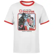 Steven Rhodes Let's Visit The Doctor Unisex Ringer T-Shirt - White/Red