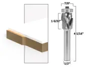 Bottom Bearing Ultra-Perfomance Flush Trim Router Bit 1/2" Shank - Yonico 33201