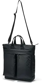 MUJI EGB63A5S Water Repellent Nylon 2-Way Tote Bag, Unisex, Adult, Black, Black, Free Size