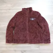Women’s Pendleton Fuzzy Sherpa Full Zip Plaid Accents Lined Cozy Jacket Large