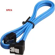 1PCS Blue 90 Degree RightAngle SATA III Cable 6.0 Gbps with Locking Latch 18Inch