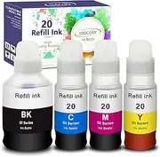 [Topcolor] Compatible Refill Ink Replacement for GI-20 GI20 Color Dye Ink Bottle Compatible for Canon PIXMA G6020 G7020 G5020 MegaTank Printers, 4-Pack, Black Ink 170ML and Cyan/Magenta/Yellow Ink 70ML
