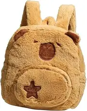 JUMPLAWN Cycling Backpack Mini Backpack Capybara Mini Bag Cute Capybara Plush Shoulder Bag Chocolate Plush