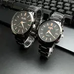 ALBA 全黑情侶手錶錶帶鋼鏈 A-1208