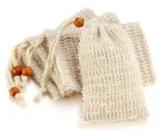 4 Pcs Exfoliating Loofah Pouch Bag Natural Sisal Shower Bath Foam Mesh Soap Bag