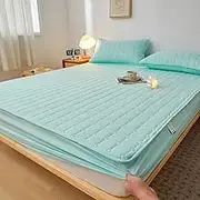 Thickened Laminated Cotton Adjustable Fitted Sheet 160x200 Quilting Process Mattress Cover Solid Color,10,140x200x30cm
