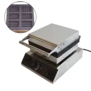 6pcs Square 3.74"*2.16"*0.94" Stainless Steel Waffle Maker Machine 110V 1.75KW