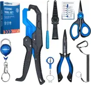 7Pc Fishing Gear Kit Pliers Knot Tying Tool Fish Gripper Braided Line Scissors