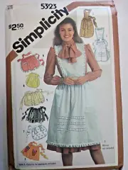 Apron Full Bib Waist Half Housewife Simplicity 5323 Sewing Pattern Cottagecore