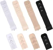[Aiyorse] 8 Pack Women's Bra Extenders Strap, Flexible Bra Extender Strap 1 Hook 3 Rows Elastic Bra Extension Strap, Soft Stretchy Back Bra Extension Strap for Women, Black, White, Skin, Brown