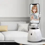 360� Rotation Face Body Phone Camera Mount Smart Shooting Phone Tracking Holder- White