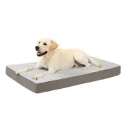 Orthopedic Crate Bed - Plush Washable Dog Bed with Egg Crate 35x22 (L) Grey