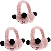 [Gadpiparty] 3pcs Panda Cartoon Earmuffs for Boy Girl Plush Ear Protectors Comfortable for Outdoor Activities Birthday Christmas