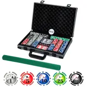 Costway 400PC 11.5 Gram Poker Chip Set Texas Hold'em Poker Chip Sets Casino Playing Cards Dice Gamble Game Party Black