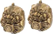 Beavorty 1 Pair Brass Health Ball Hand Exercise Hand Grip Equipment Ball Traditional Chinese Therapy Tool Chinese Art Supplies Tea Pet Brass Golden