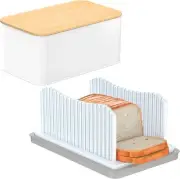 Bread Slicer for Homemade with Box, Foldable Cutter White
