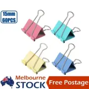 Deli Foldback Fold Back Clips Color Steel Binder Bulldog Clip 15mm Paper Tidy AU