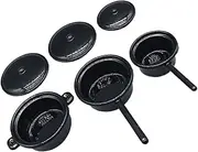 TOYANDONA 3pcs Dollhouse Miniatures Cooking Set: Mini Metal Pots and Pan Kitchen Cookware for Dollhouse Decoration Accessories Party Supplies