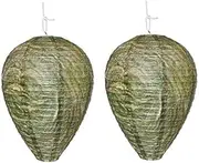 Hanging Wasp Hornets Bee Deterrent 2Pack, Hamkaw All Natural Wasp Nest for Safe Non-Toxic Hanging Wasp Repeller Paper Decoy Nest for Wasps Hornets Yellowjackets