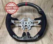 TARIFF FREE Carbon Suede Alcantara Red Steering Wheel for Ford Mustang 15-17 (for: Ford)