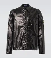 [Stone Island] Stone Island Compass laminated cotton overshirt AU 99 black