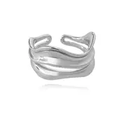 Culturesse Elenor Rhodium Plating Adjustable Open Ring Jewellery Sterling Silver