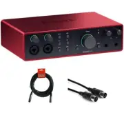 Focusrite 16i16 Audio Interface 4th Gen w/ XLR Cable, Mid-310 Midi cable Bundle