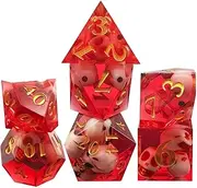 7pcs Multi Sided Animal Dice Polyhedron Dice for Board Game D4 D6 D8 D10 D12 D20 Games Dice Set for Table Games (Color : Wine Red)