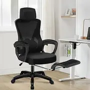 [ALFORDSON] Executive Mesh Office Chair Recliner with Footrest Nova Series, Ergonomic Study Student Office Task Chair for Home Office Desk, 180kg Loading, All Black