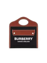 Burberry Micro Two-tone Canvas and Leather Pocket Bag